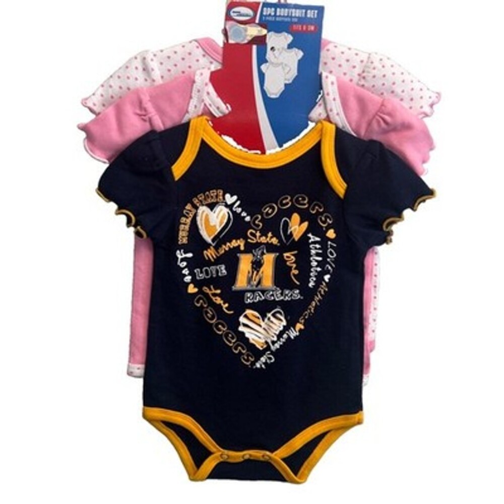Murray State 3pc Bodysuit Set Girls Infant 0-3M